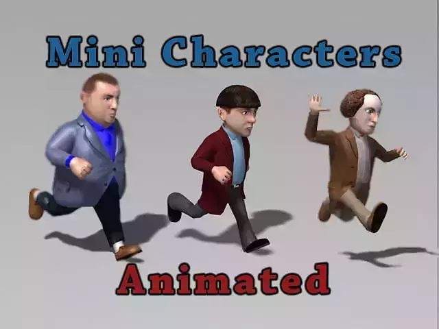 Mini Characters Pack Low-poly 3D model
