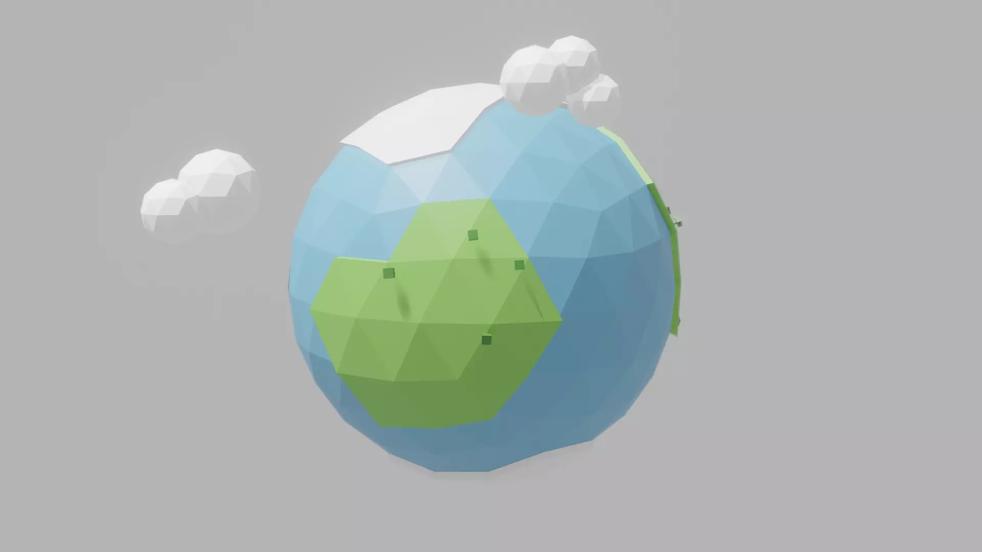 Low Poly World earth with clouds Free low-poly 3D model