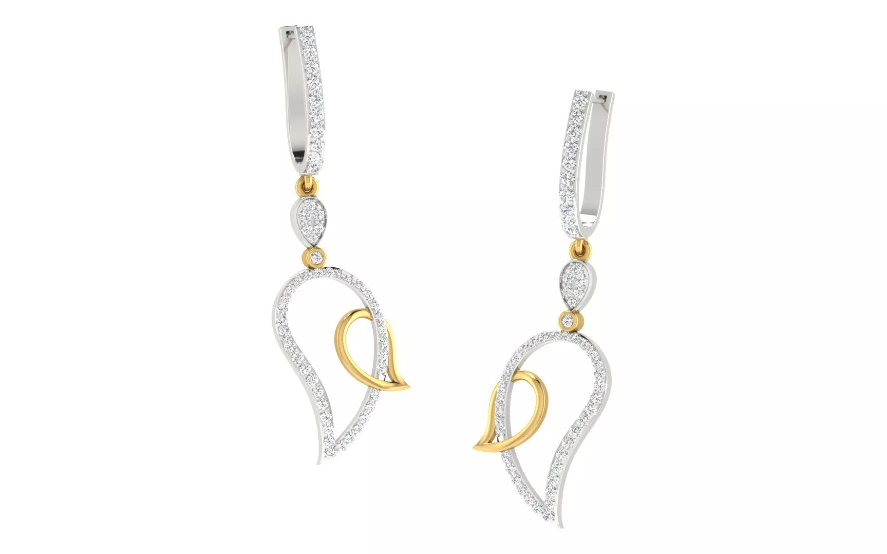 Women long earrings 3dm render detail 3D print model 3D print model_0