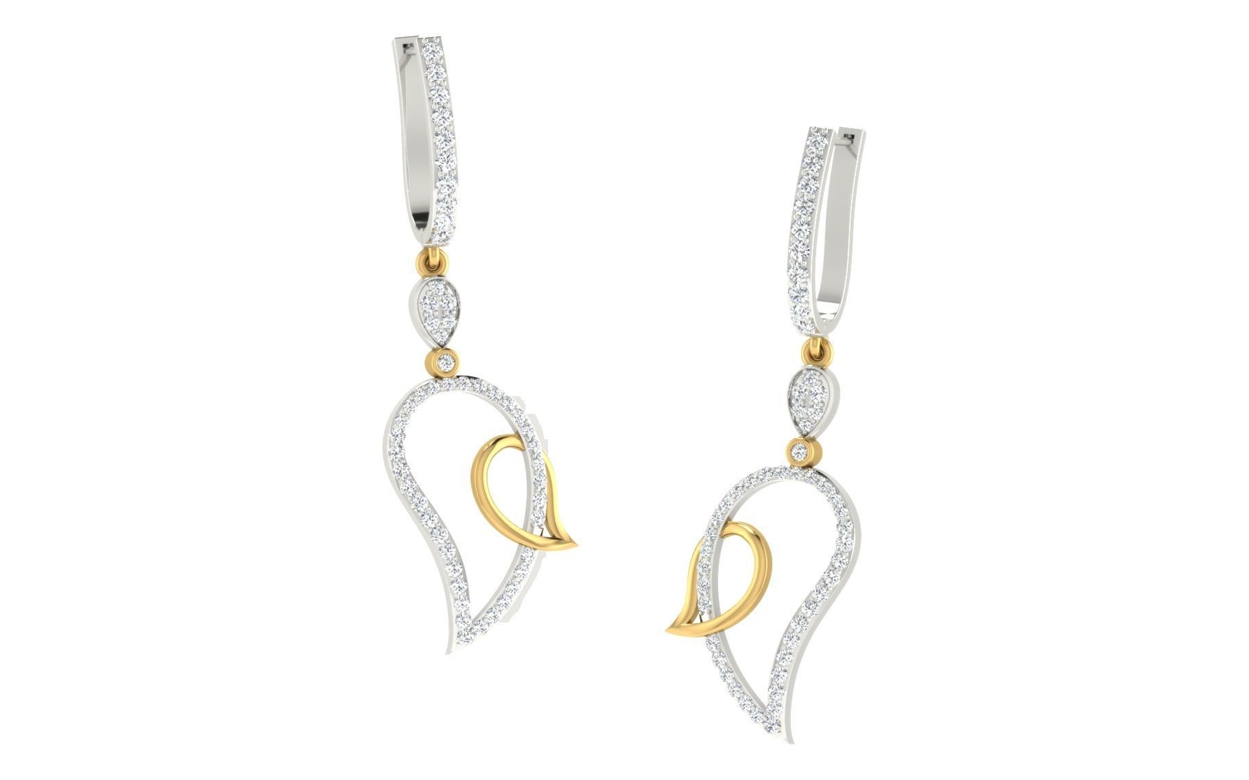 Women long earrings 3dm render detail 3D print model 3D print model_1