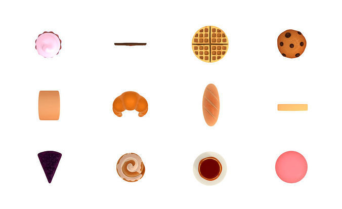Cartoon Food Pack 3 3D model 5
