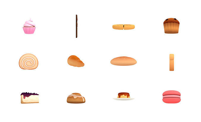Cartoon Food Pack 3 3D model 4