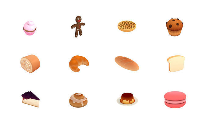 Cartoon Food Pack 3 3D model 2