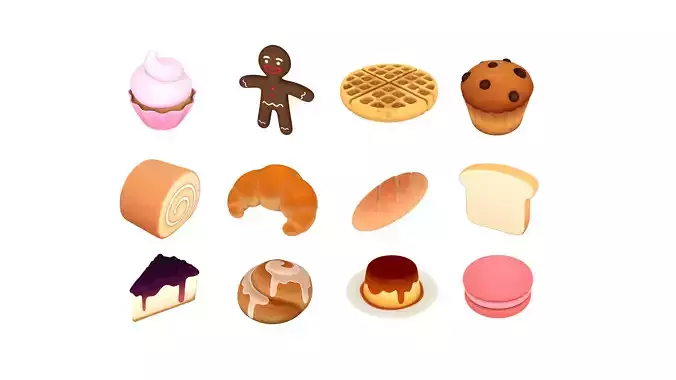 Cartoon Food Pack 3 3D model
