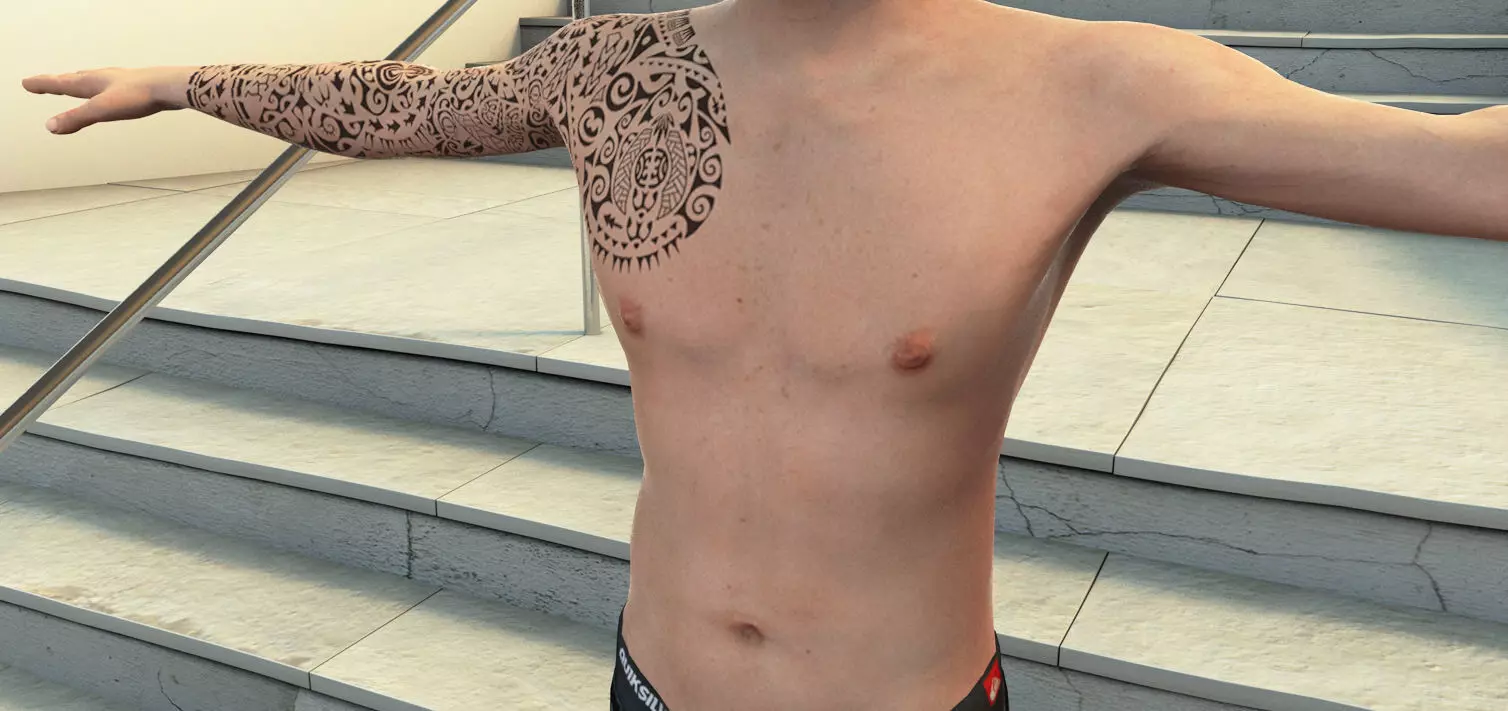 customizable skateboarder character Free 3D model