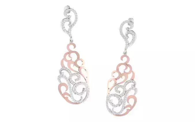 Women long earrings 3dm render detail 3D print model 3D print model