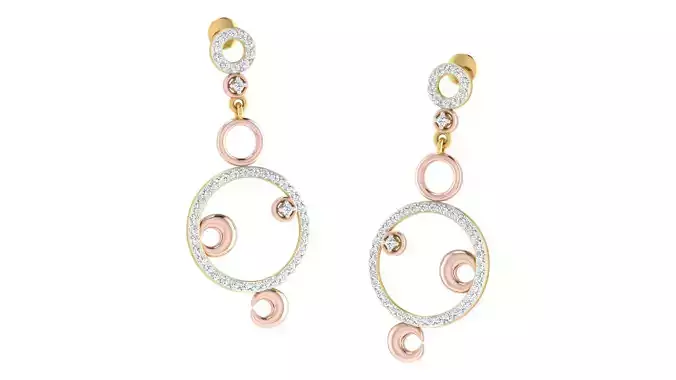 Women long earrings 3dm render detail 3D print model 3D print model