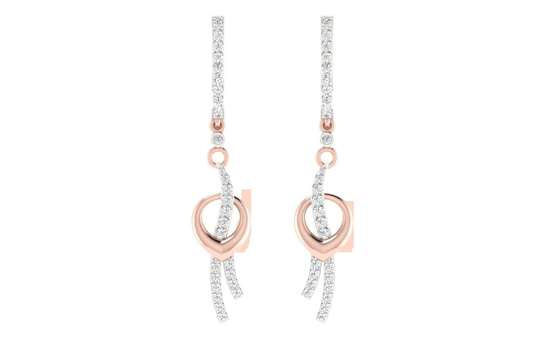 Women long earrings 3dm render detail 3D print model 3D print model_3