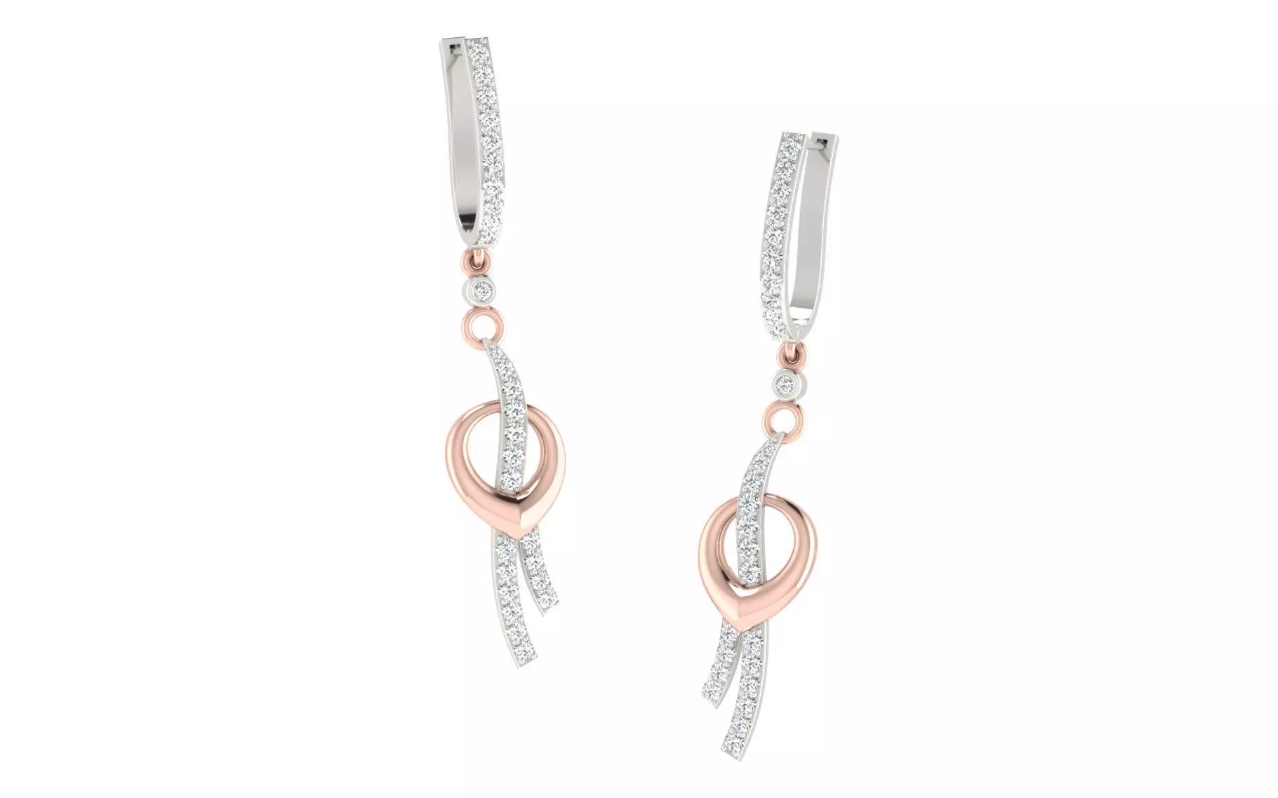 Women long earrings 3dm render detail 3D print model 3D print model_0