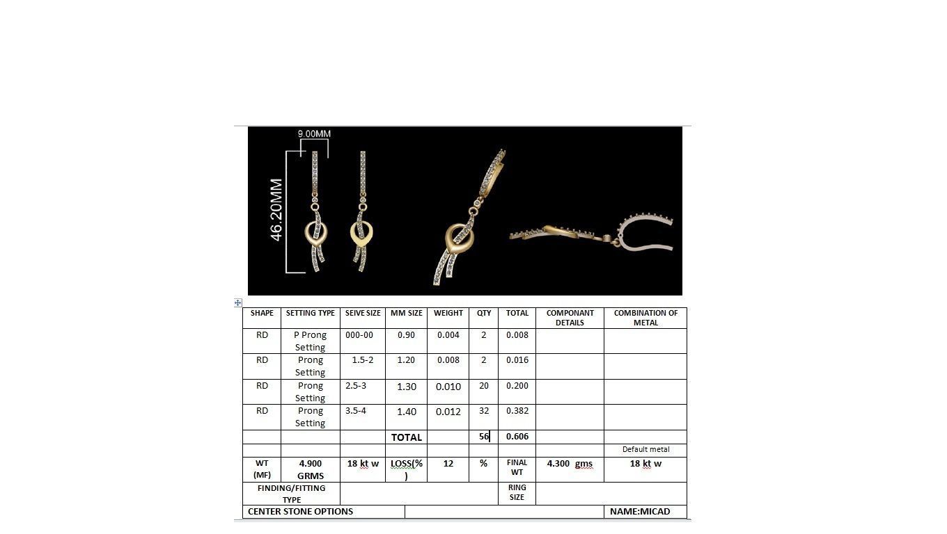 Women long earrings 3dm render detail 3D print model 3D print model_8