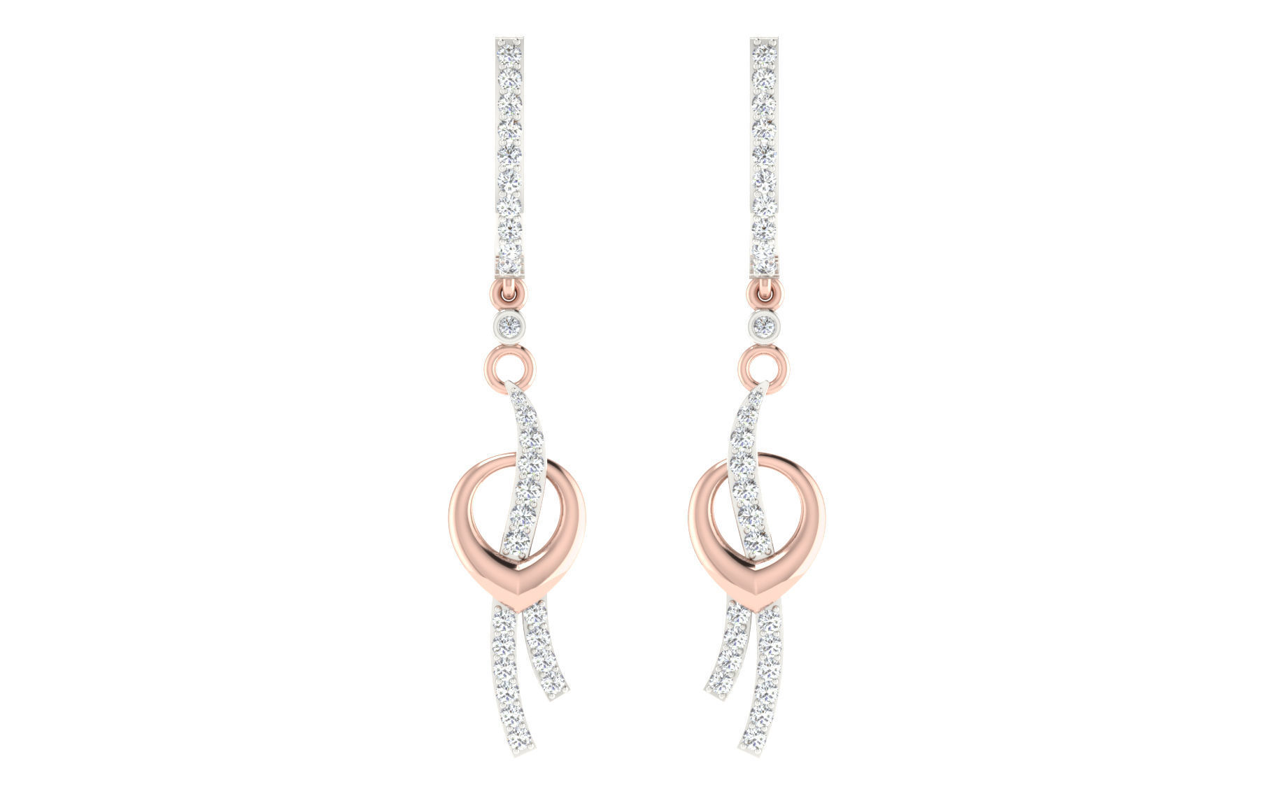 Women long earrings 3dm render detail 3D print model 3D print model_2