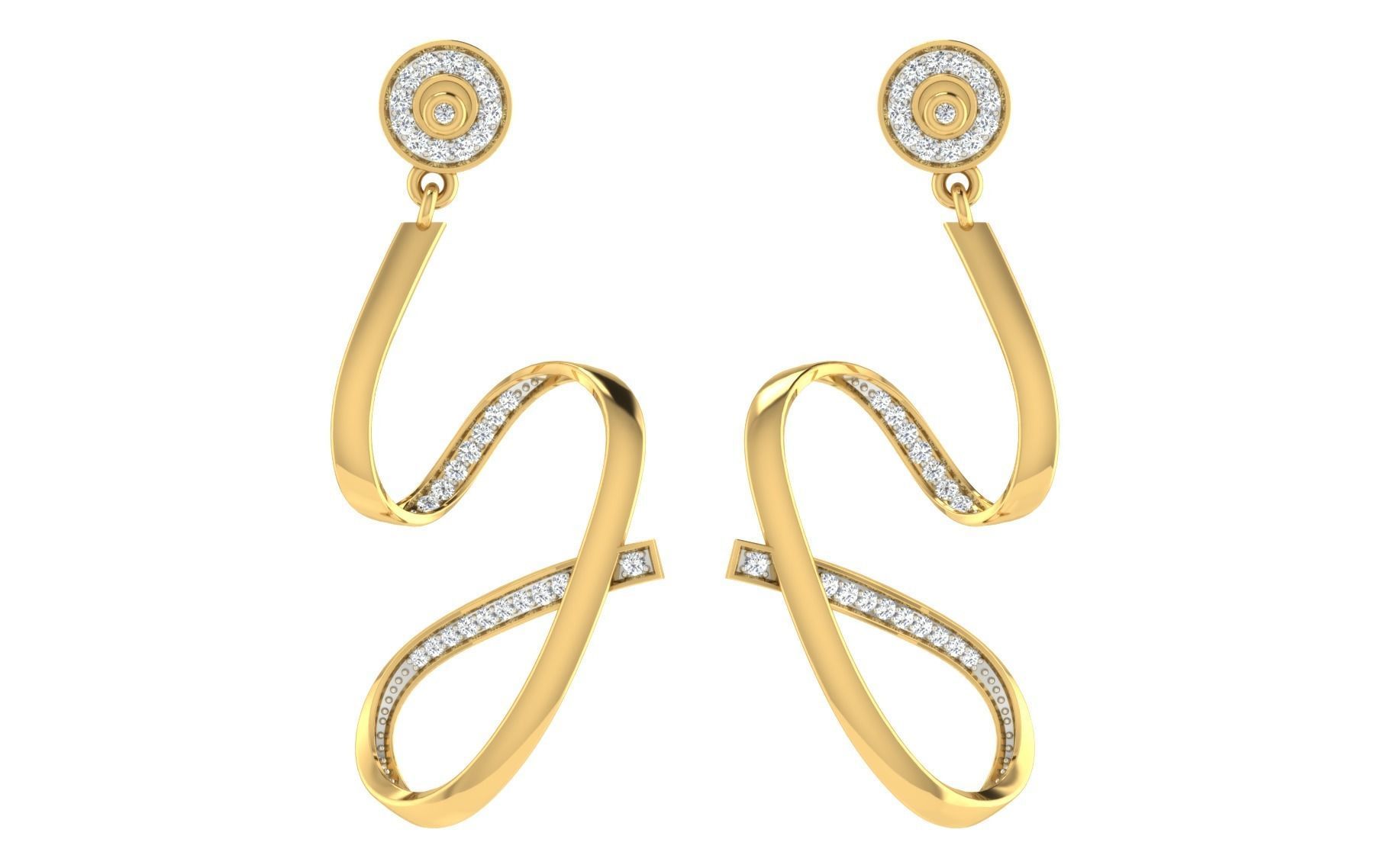 Women long earrings 3dm render detail 3D print model 3D print model_3