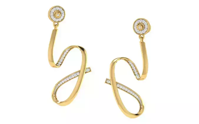 Women long earrings 3dm render detail 3D print model 3D print model