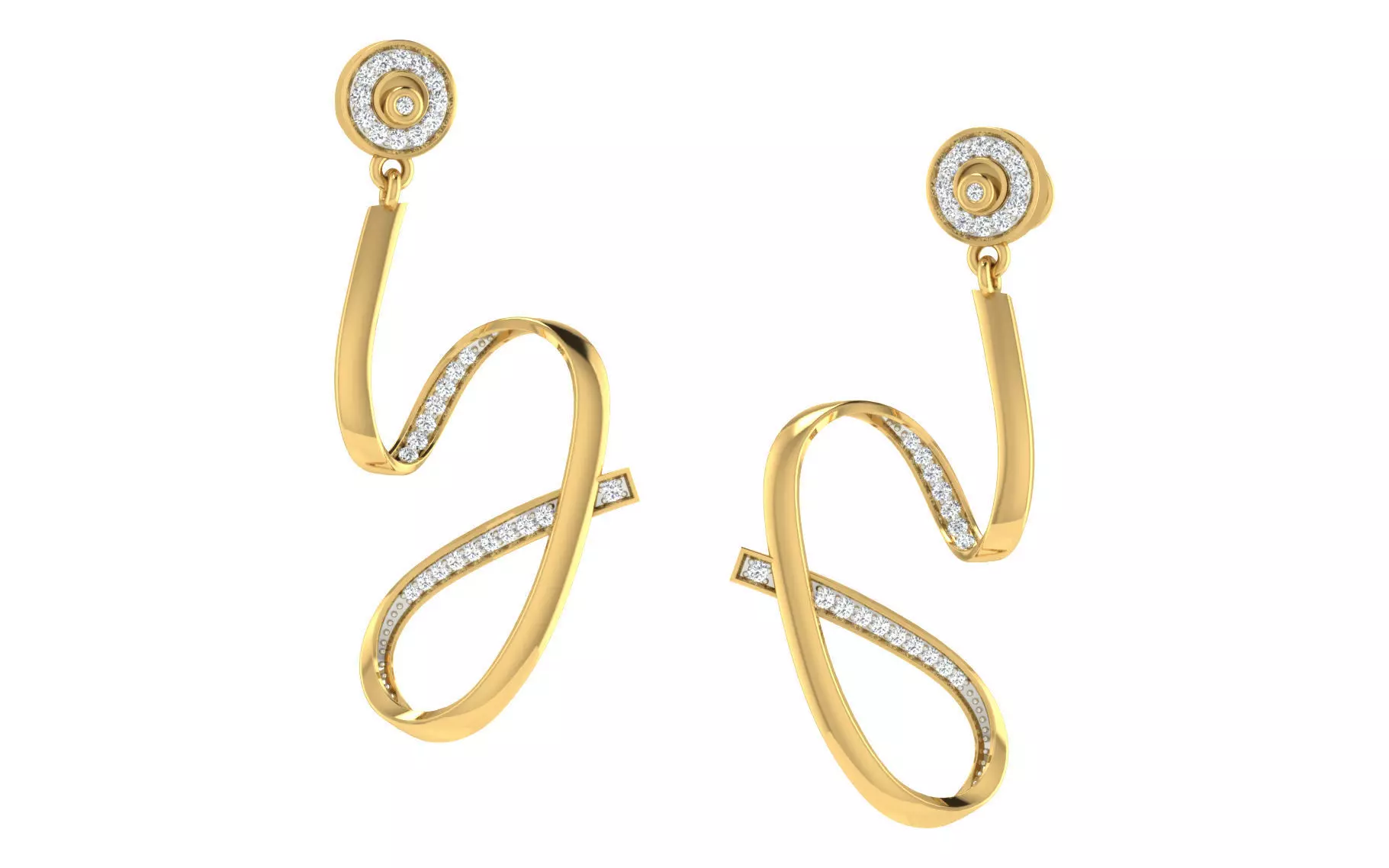 Women long earrings 3dm render detail 3D print model 3D print model_0