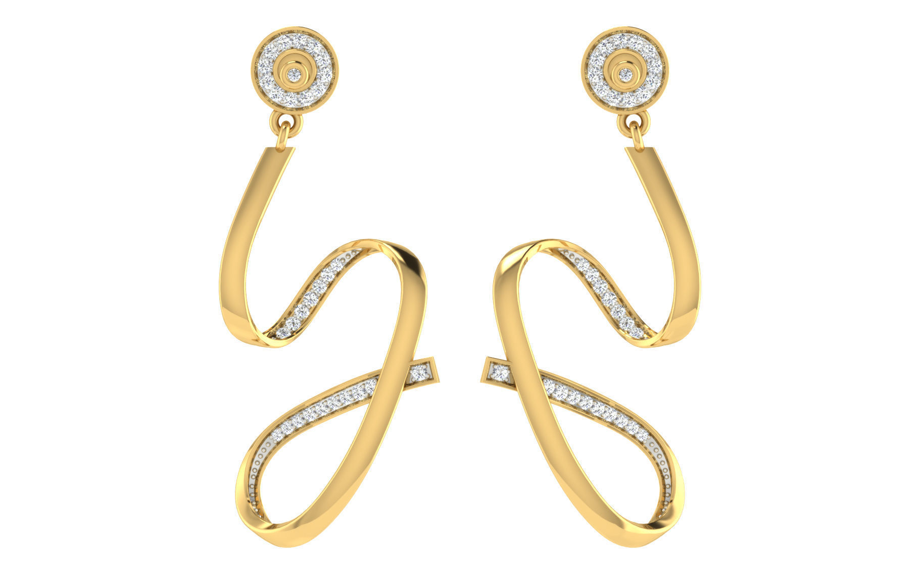 Women long earrings 3dm render detail 3D print model 3D print model_2