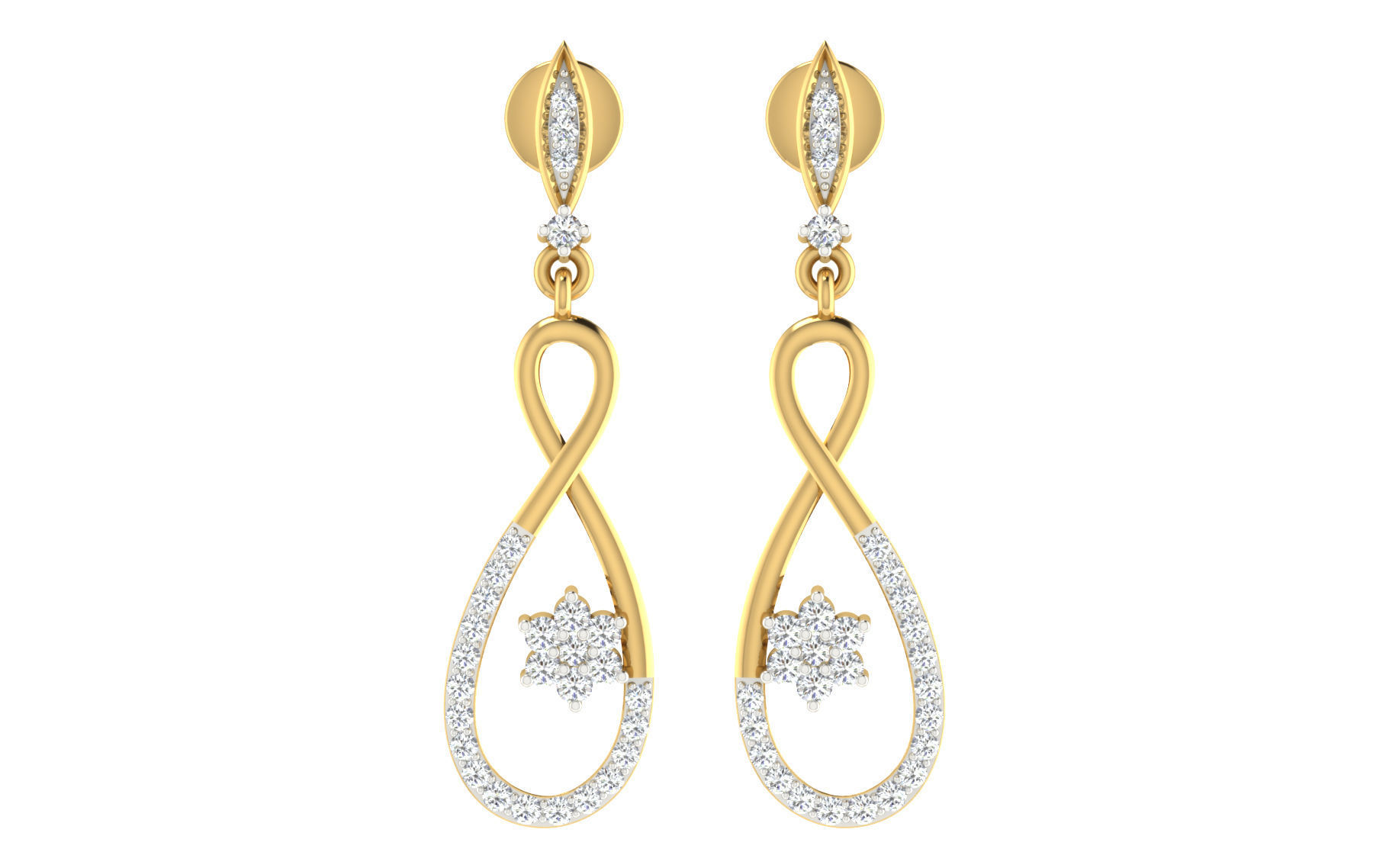 Women long earrings 3dm render detail 3D print model 3D print model_2