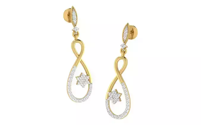 Women long earrings 3dm render detail 3D print model 3D print model