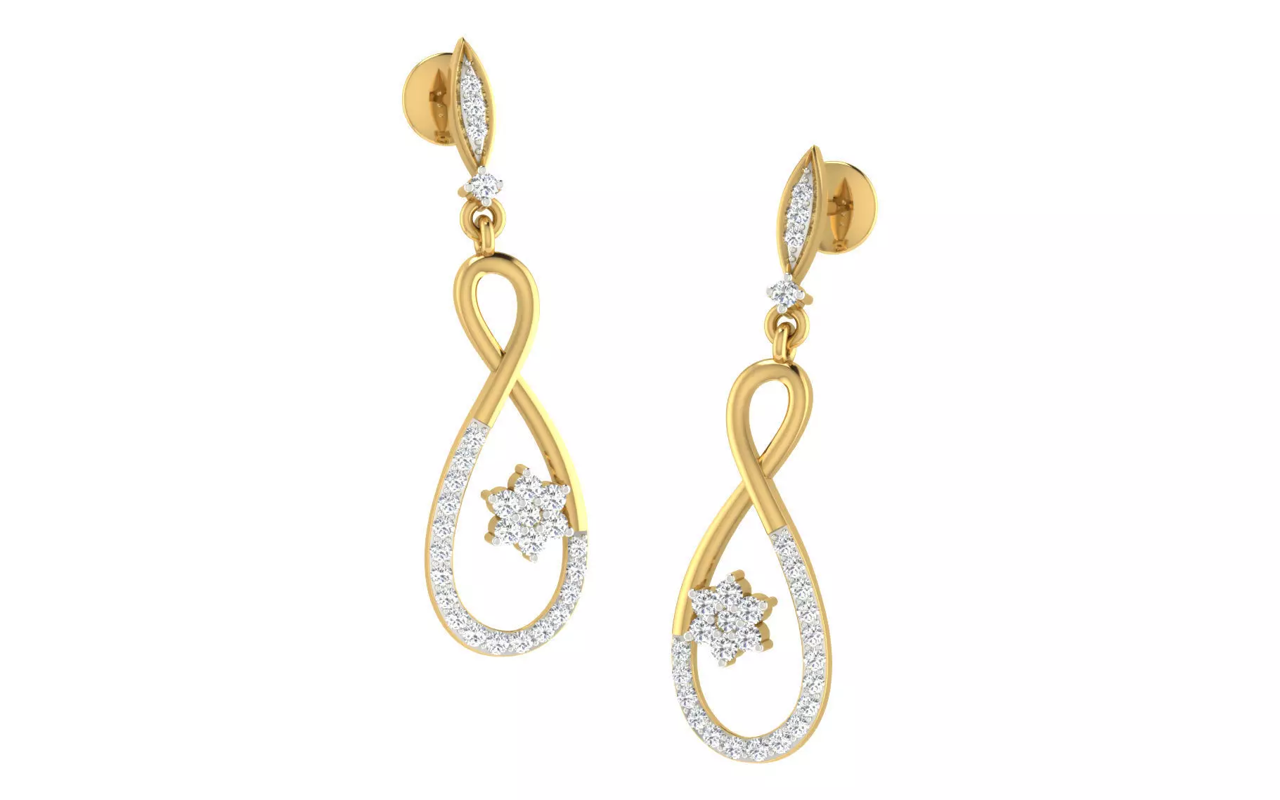 Women long earrings 3dm render detail 3D print model 3D print model_0