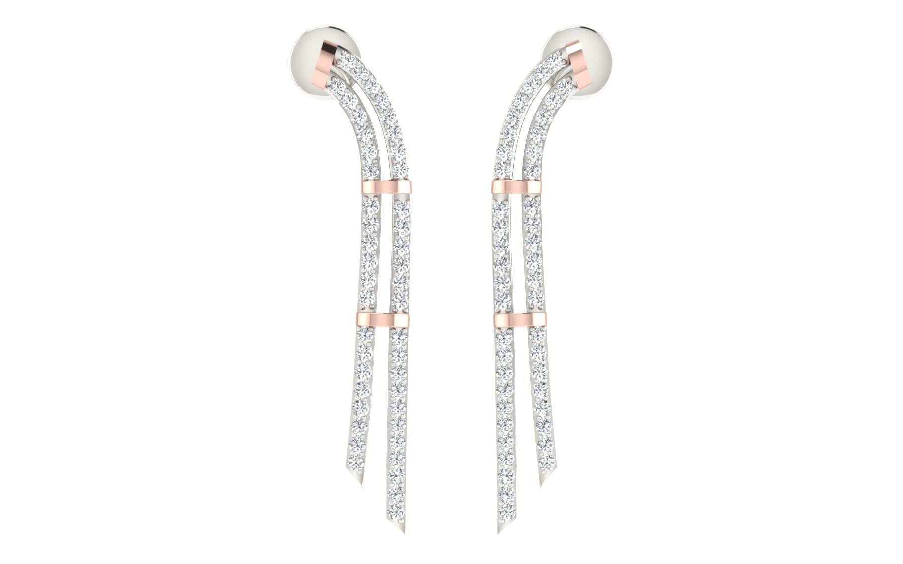 Women long earrings 3dm render detail 3D print model 3D print model_3