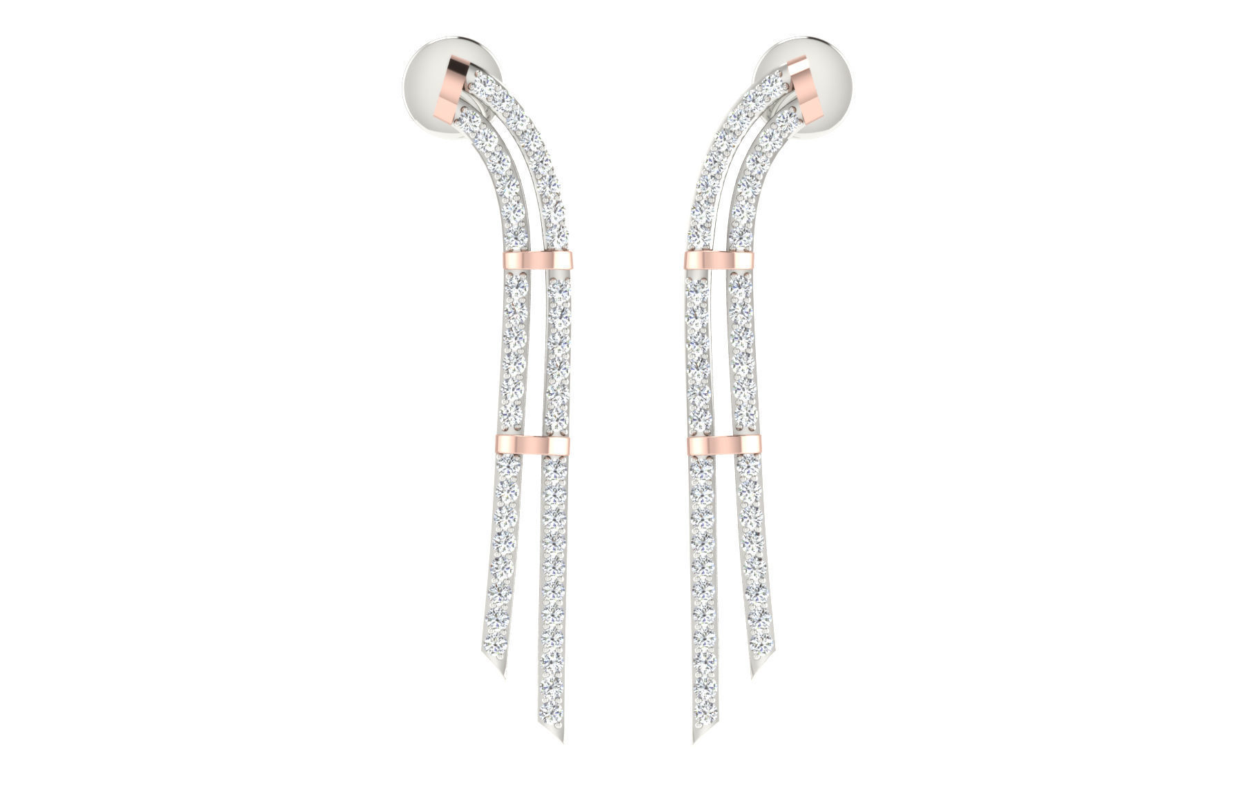 Women long earrings 3dm render detail 3D print model 3D print model_2