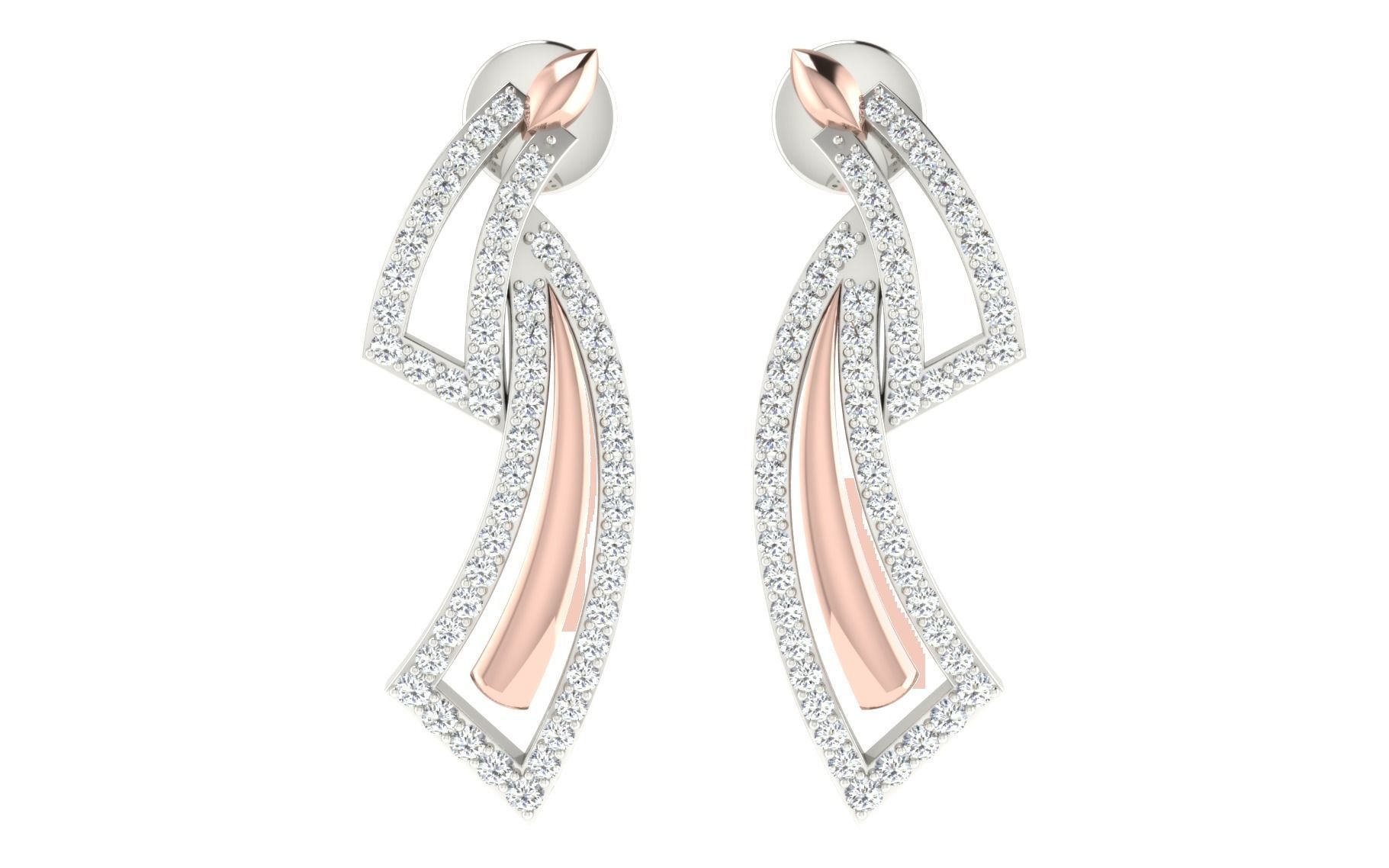 Women long earrings 3dm render detail 3D print model 3D print model_3