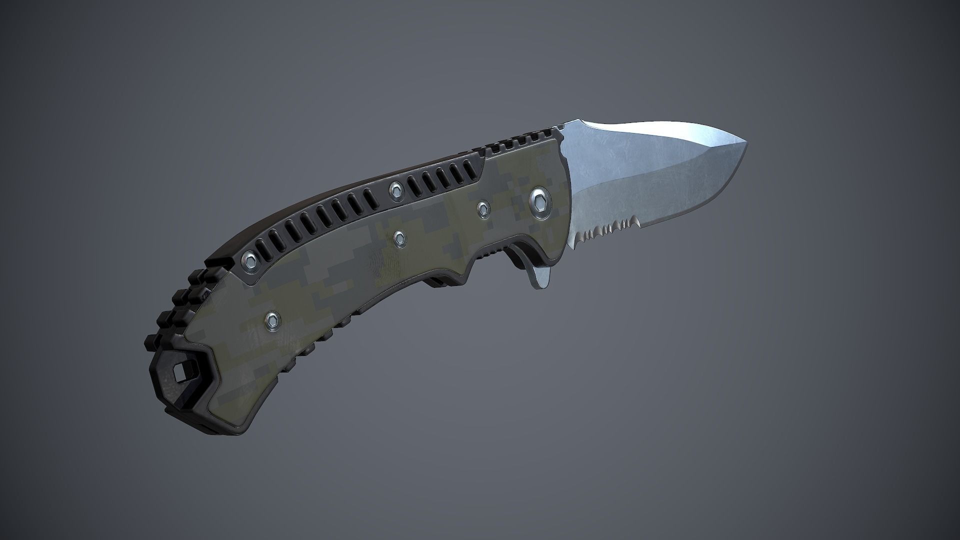 Knife High Tech 3 Low-poly 3D model_14