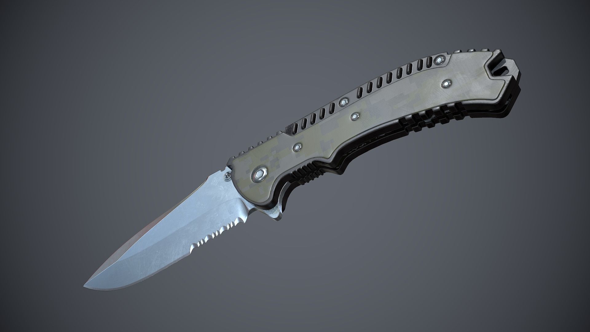 Knife High Tech 3 Low-poly 3D model_8