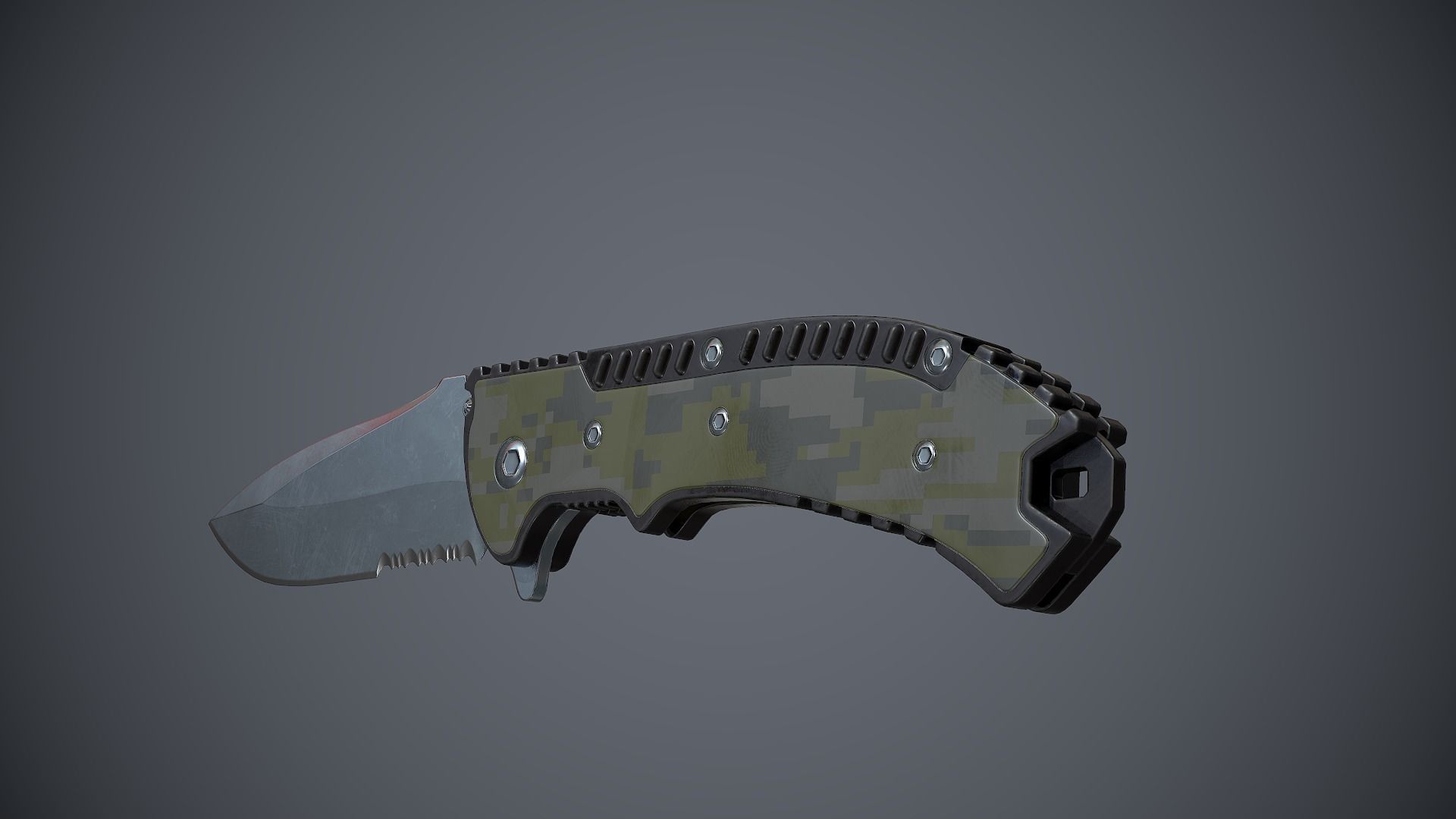 Knife High Tech 3 Low-poly 3D model_10
