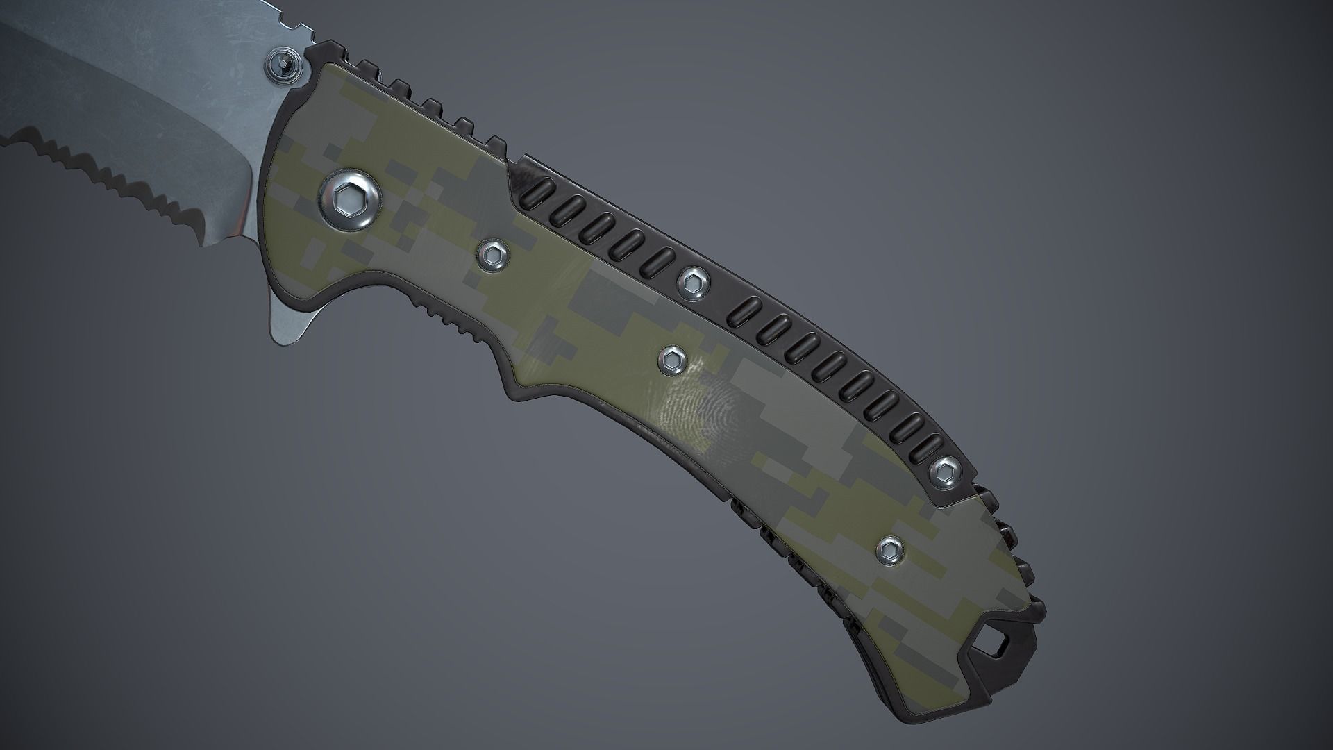 Knife High Tech 3 Low-poly 3D model_4