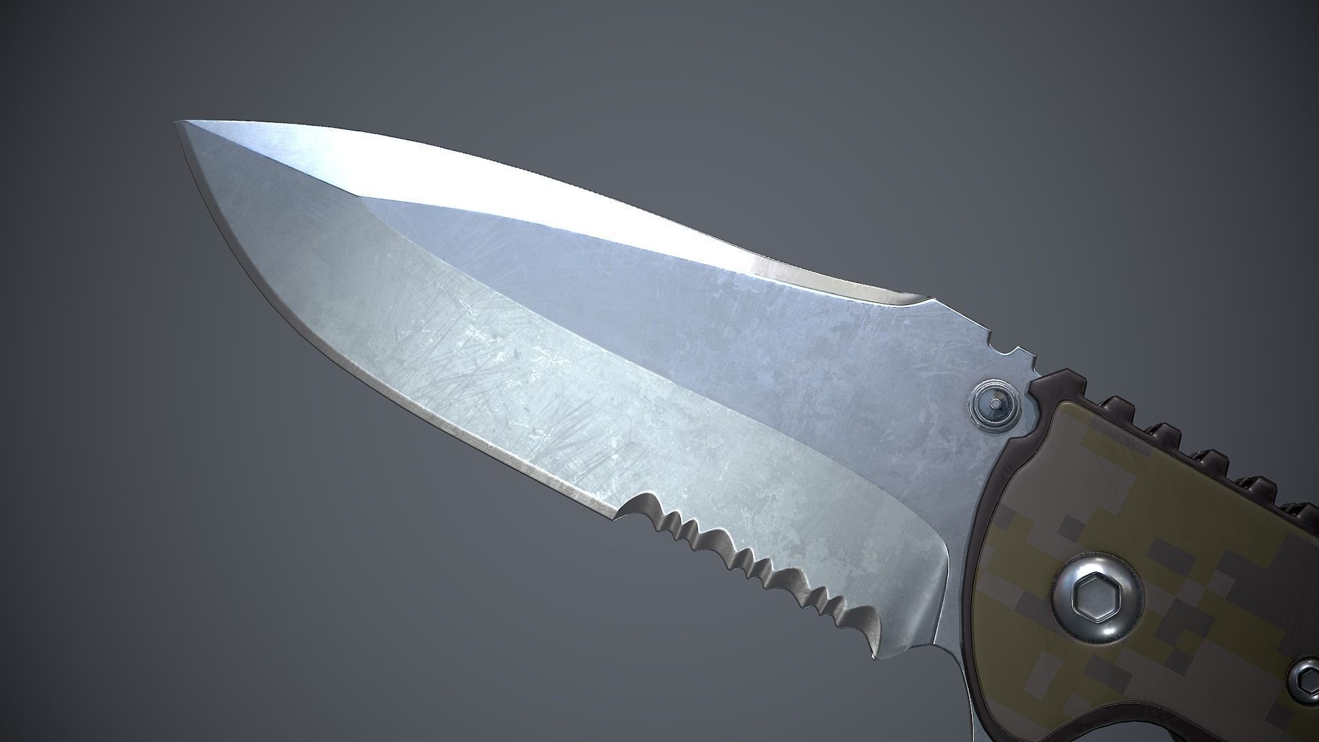 Knife High Tech 3 Low-poly 3D model_2