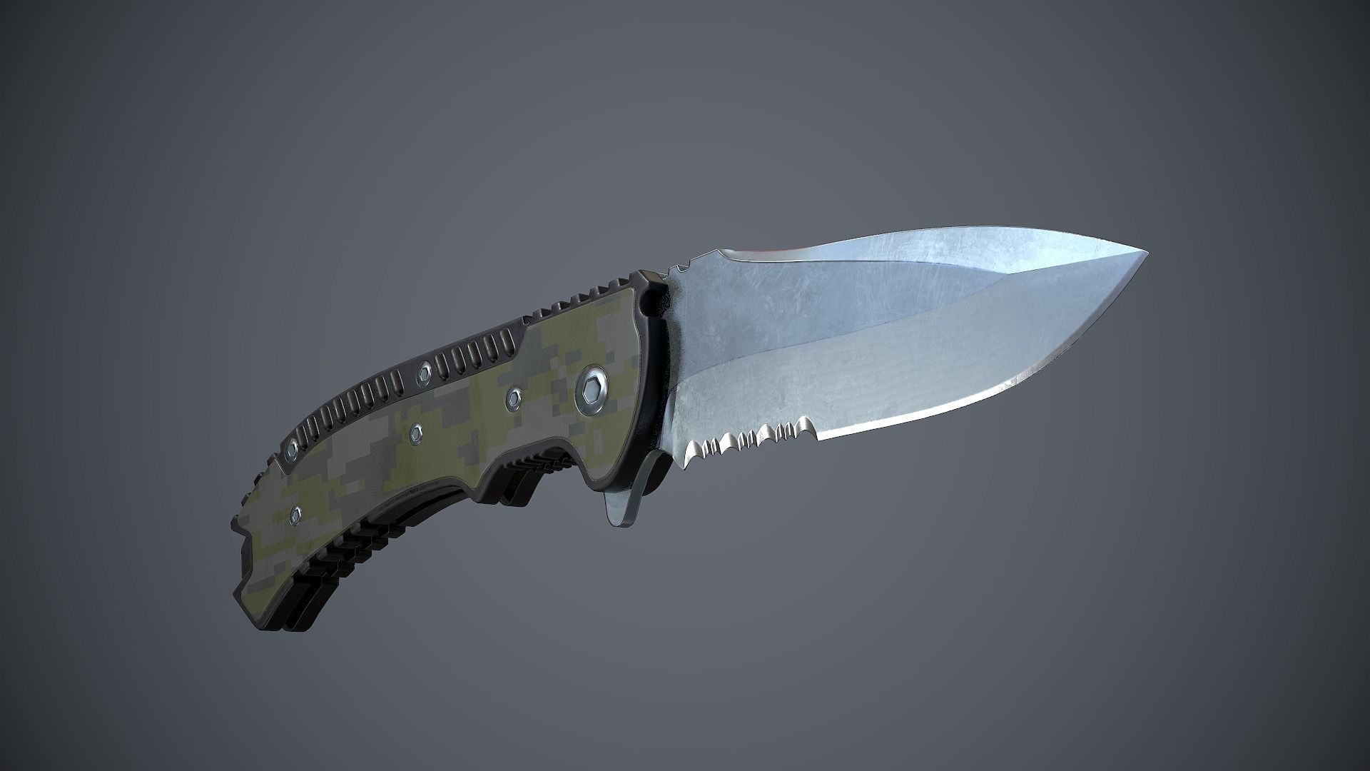 Knife High Tech 3 Low-poly 3D model_16