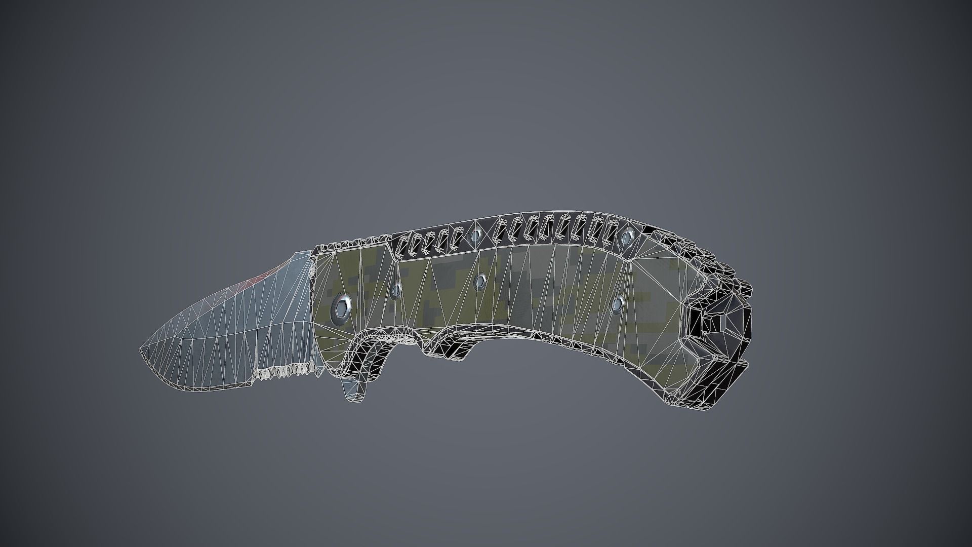 Knife High Tech 3 Low-poly 3D model_11