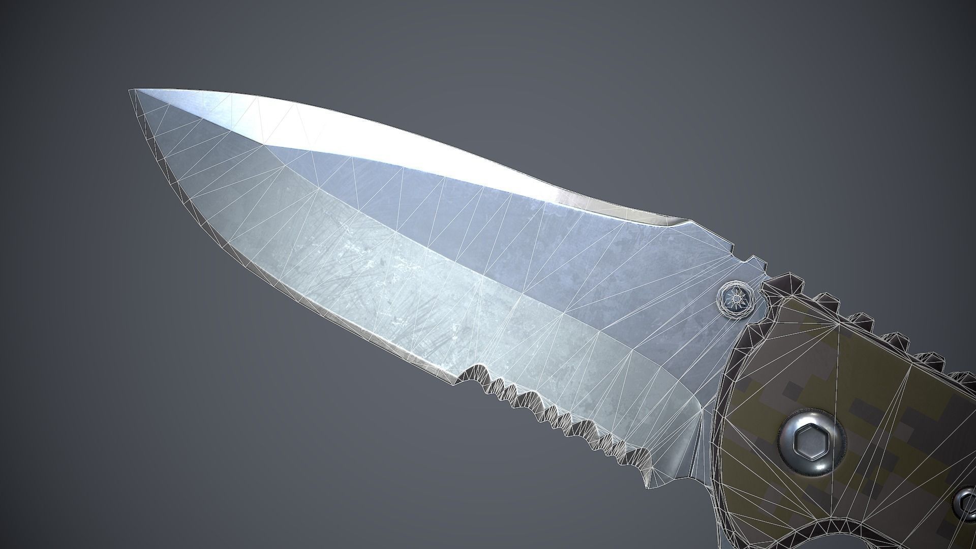 Knife High Tech 3 Low-poly 3D model_3