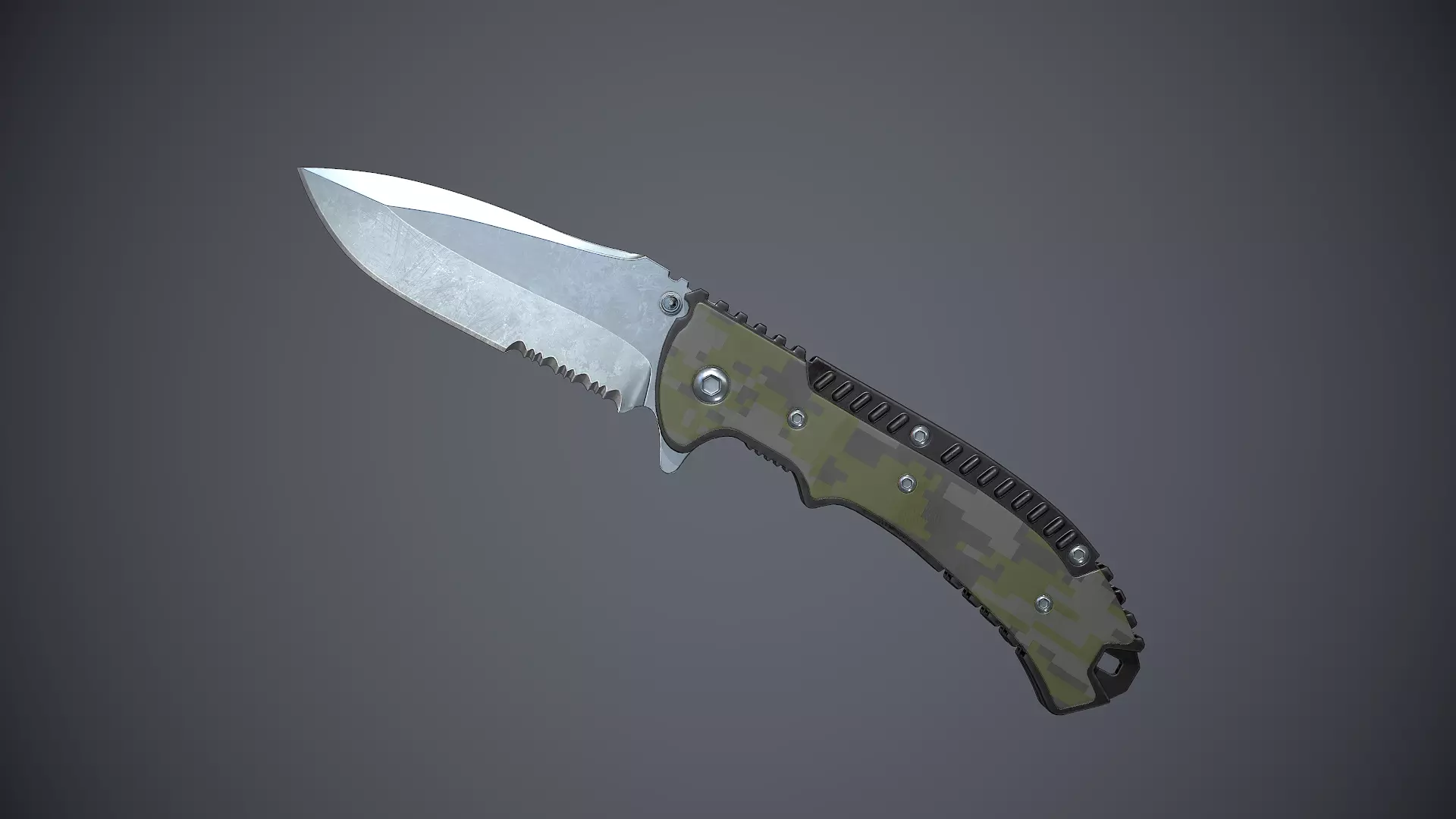 Knife High Tech 3 Low-poly 3D model_0