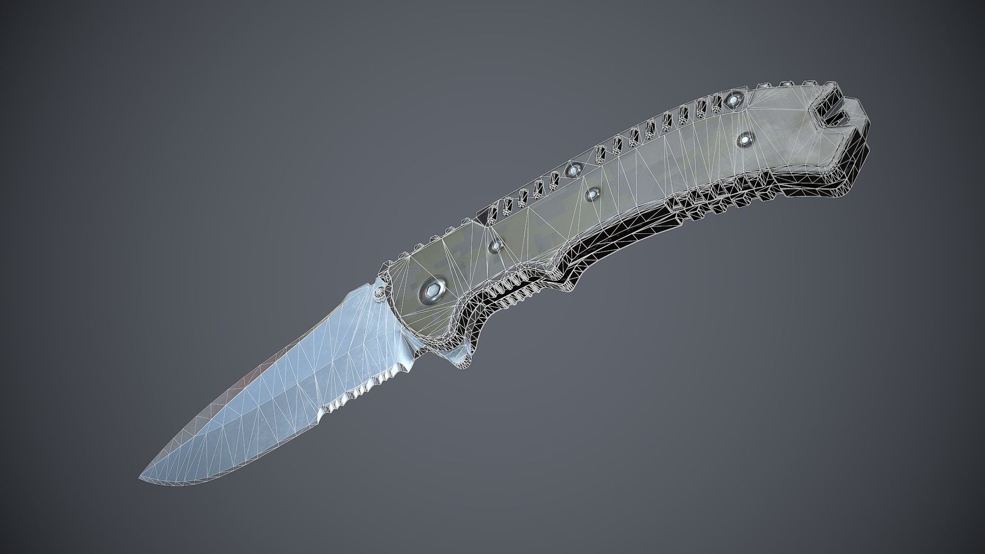 Knife High Tech 3 Low-poly 3D model_9