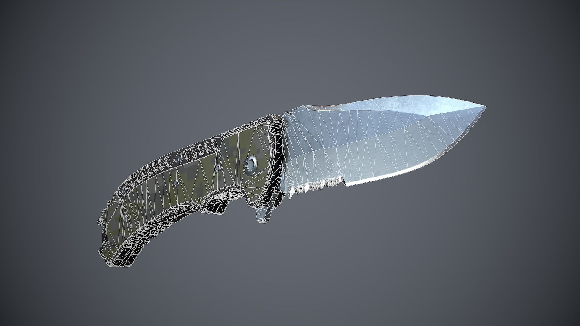Knife High Tech 3 Low-poly 3D model_17