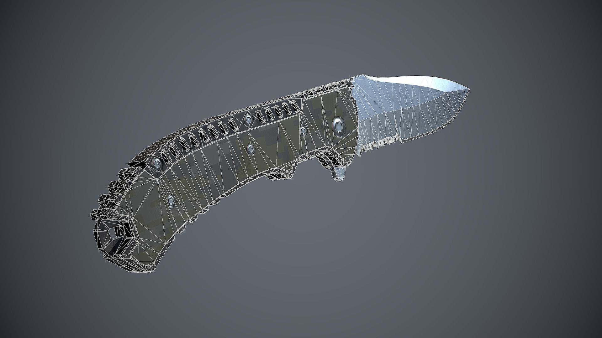 Knife High Tech 3 Low-poly 3D model_15