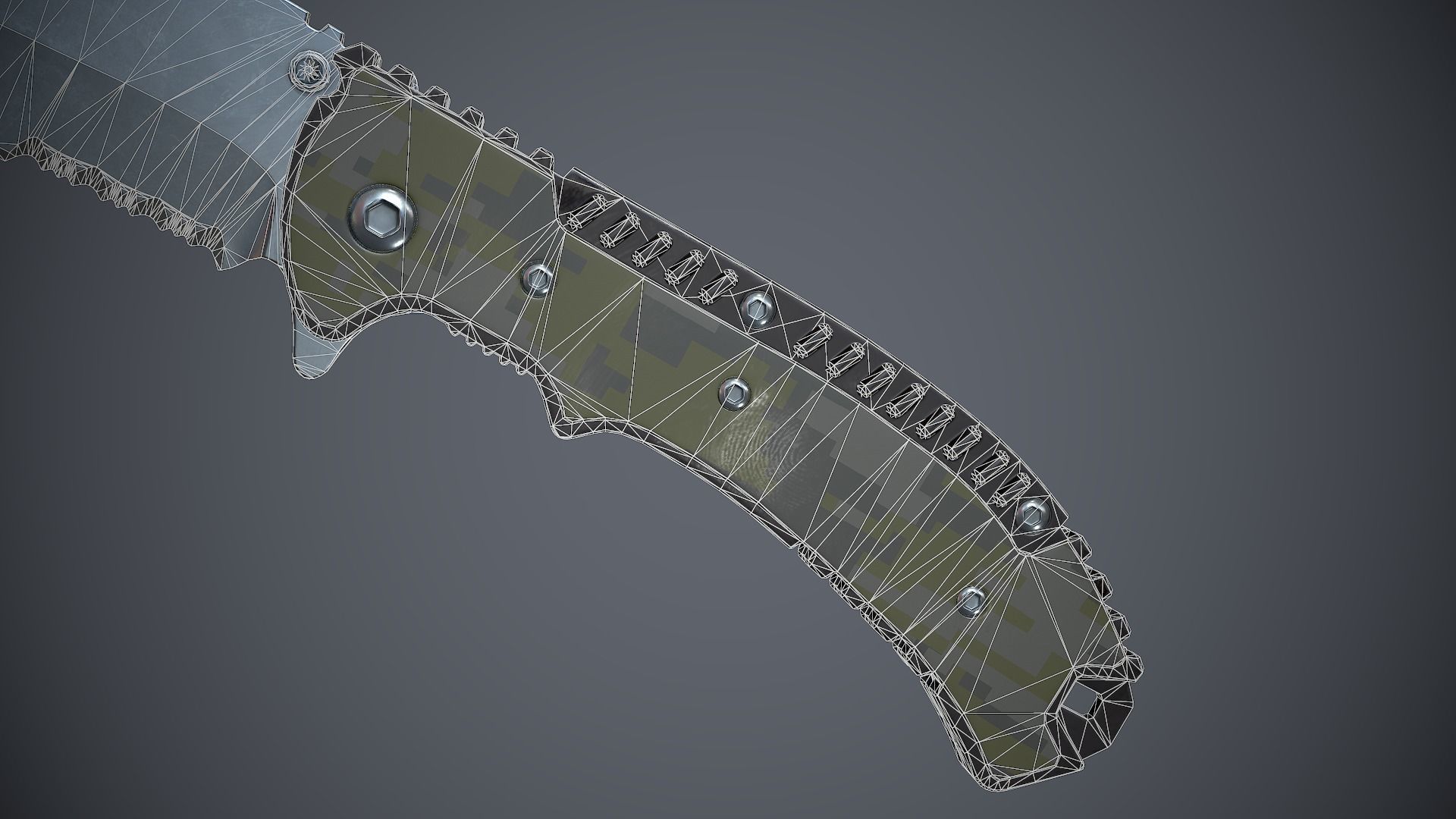 Knife High Tech 3 Low-poly 3D model_5