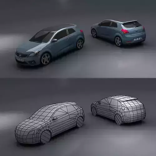 Kia Ceed Low-poly 3D model