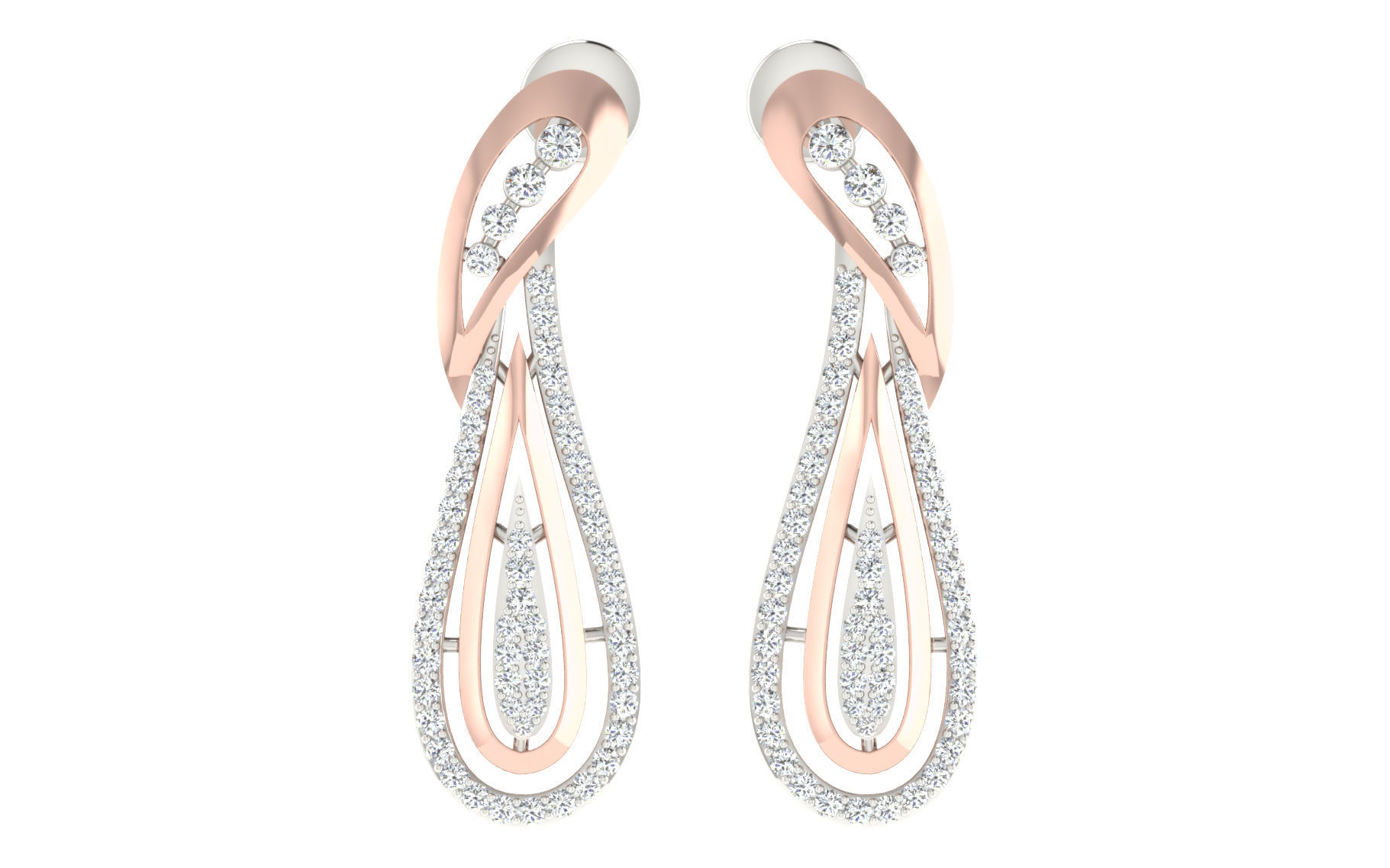 Women long earrings 3dm render detail 3D print model 3D print model_2