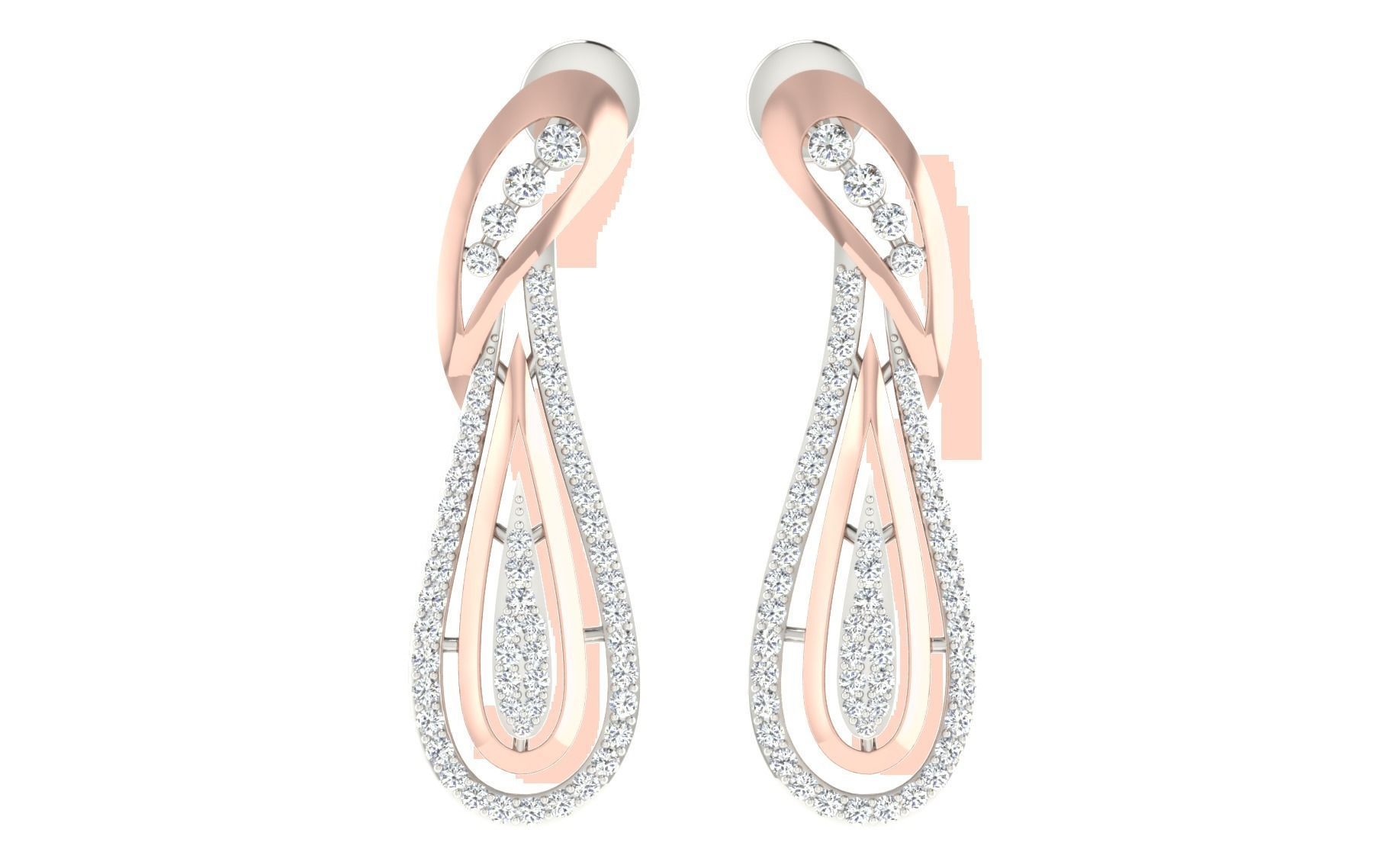 Women long earrings 3dm render detail 3D print model 3D print model_3