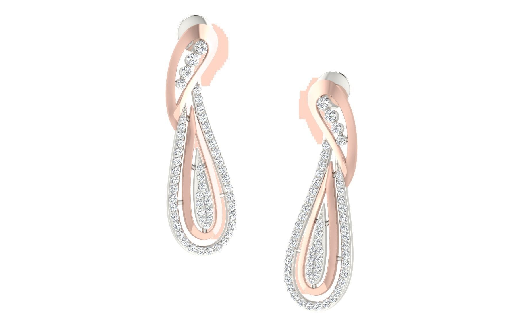 Women long earrings 3dm render detail 3D print model 3D print model_1