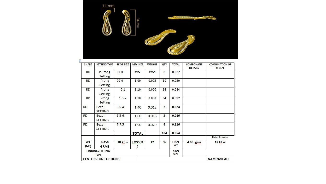 Women long earrings 3dm render detail 3D print model 3D print model_8