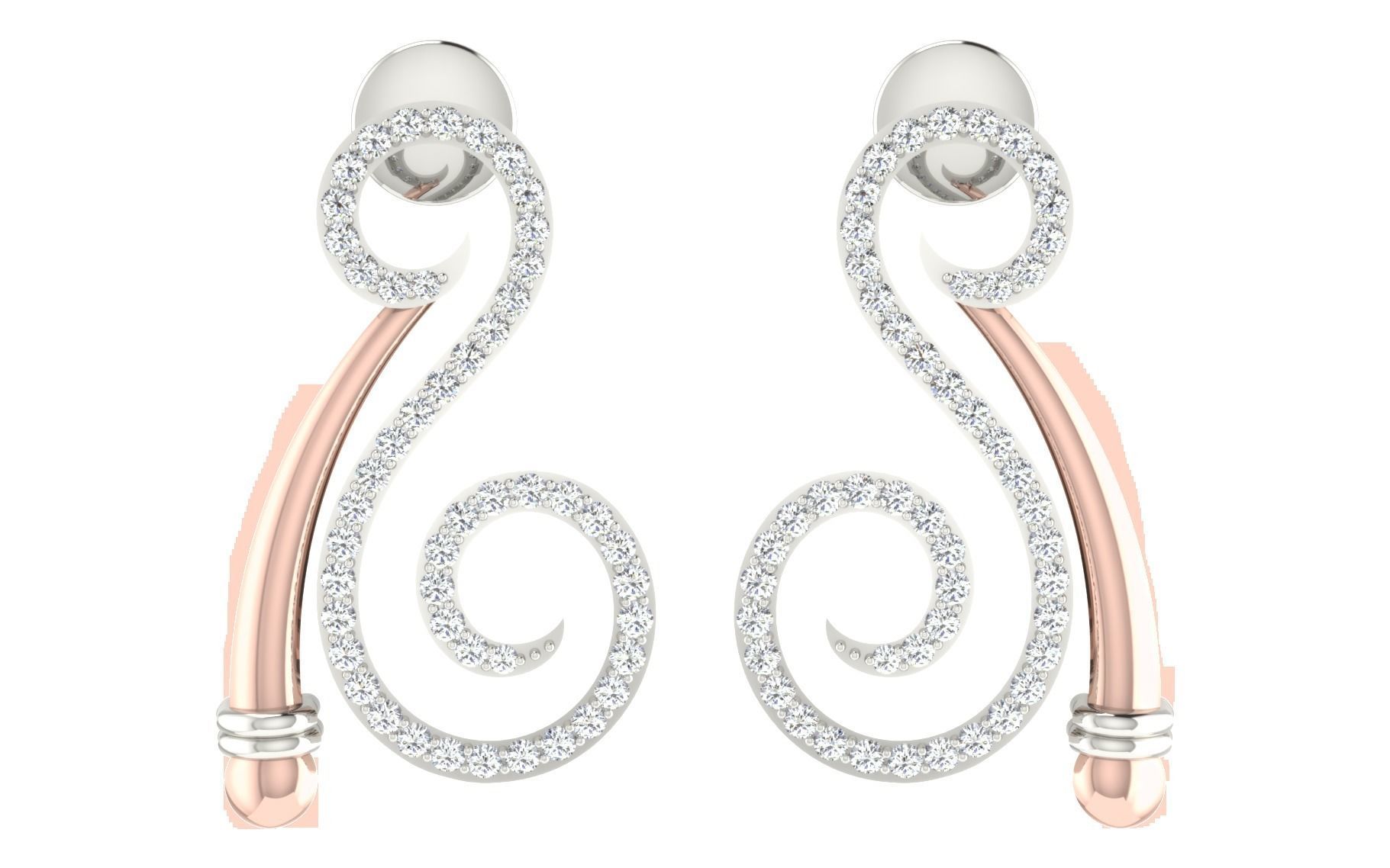 Women long earrings 3dm render detail 3D print model 3D print model_3