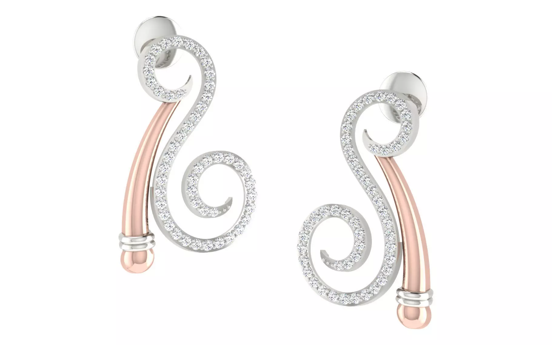 Women long earrings 3dm render detail 3D print model 3D print model_0