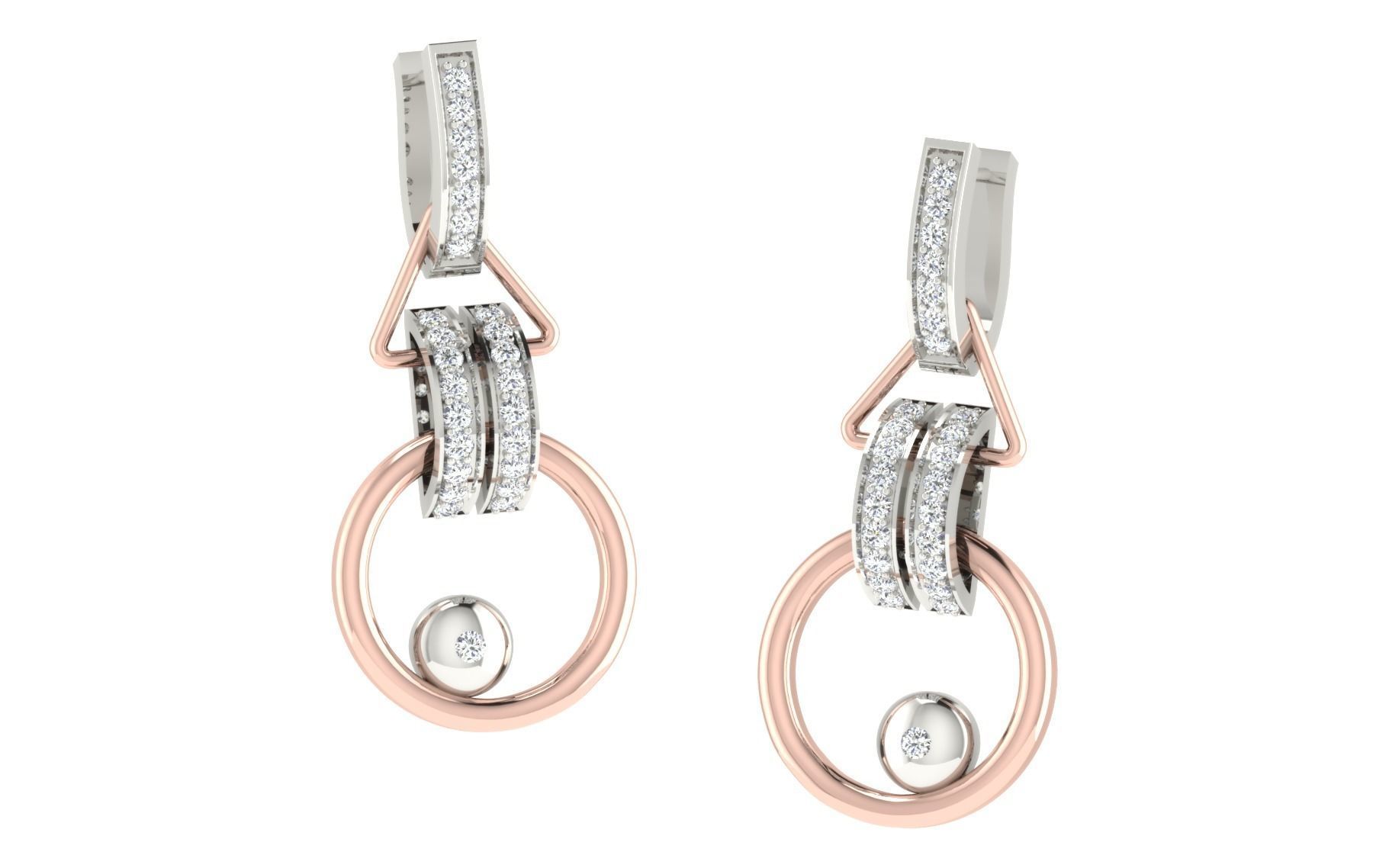 Women long earrings 3dm render detail 3D print model 3D print model_1