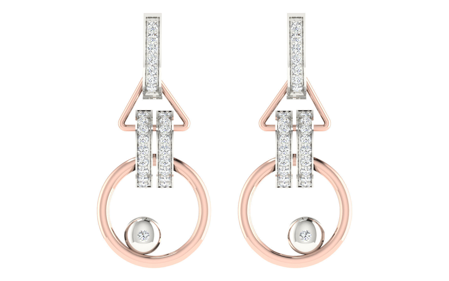 Women long earrings 3dm render detail 3D print model 3D print model_2