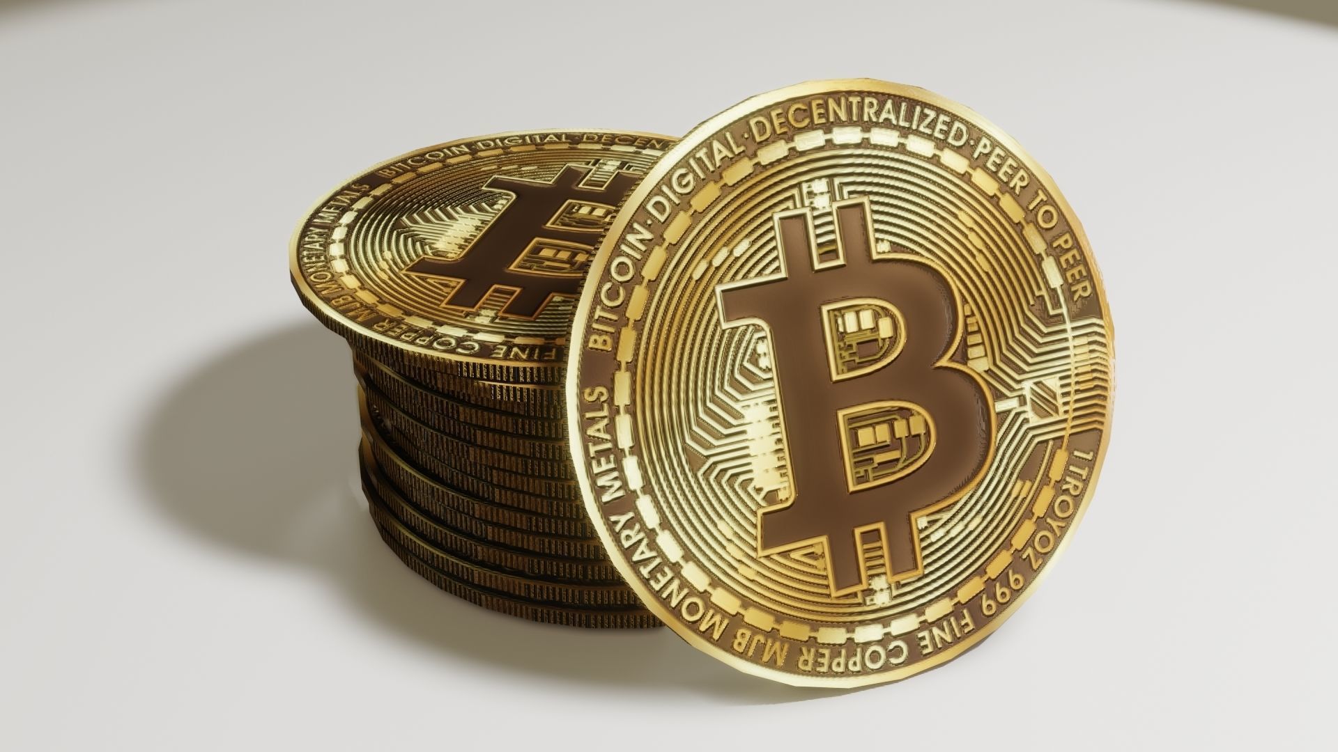 BitCoin stack of bitcoins 3D model_5