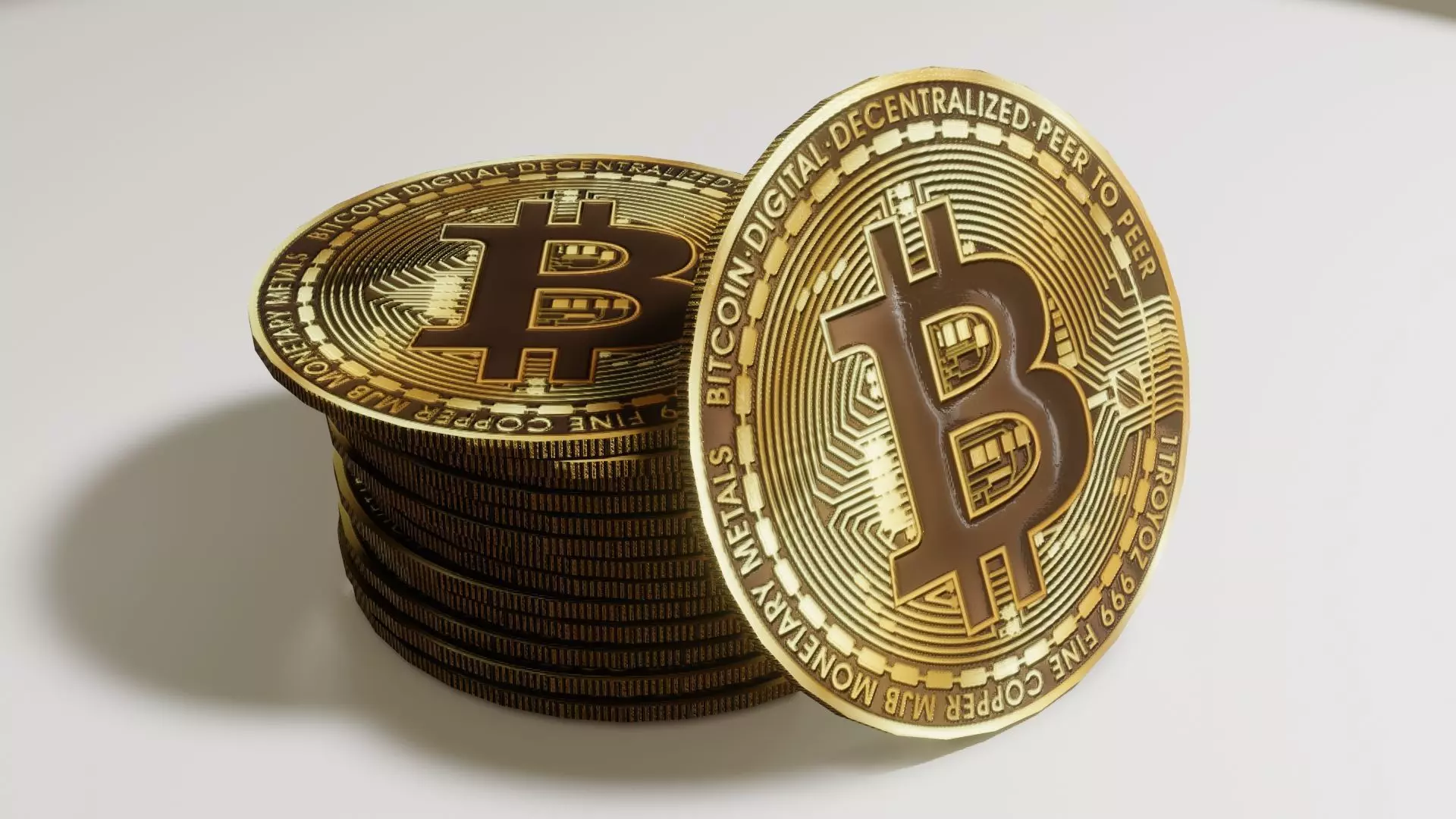 BitCoin stack of bitcoins 3D model_0