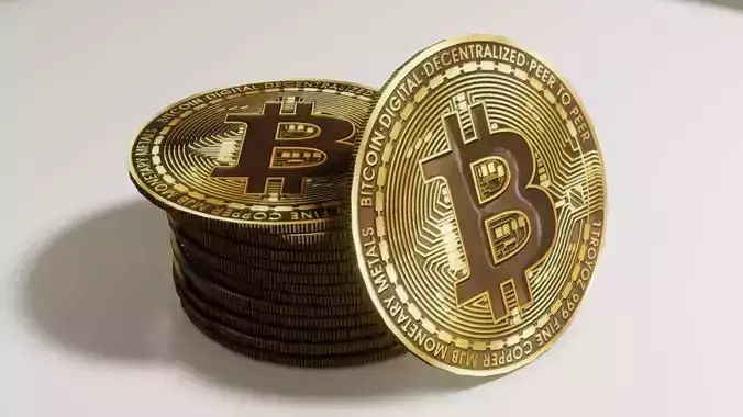 BitCoin stack of bitcoins